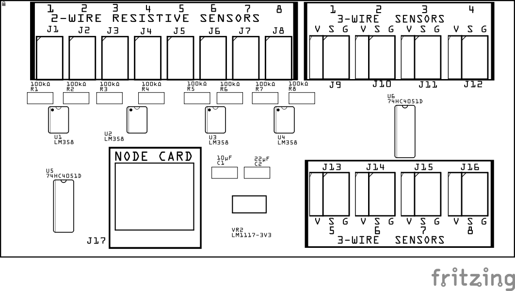 Node_Analog_Sensor Breakout Board PCB