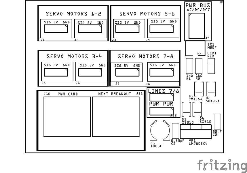 Servo Motor Driver Breakout Board PCB