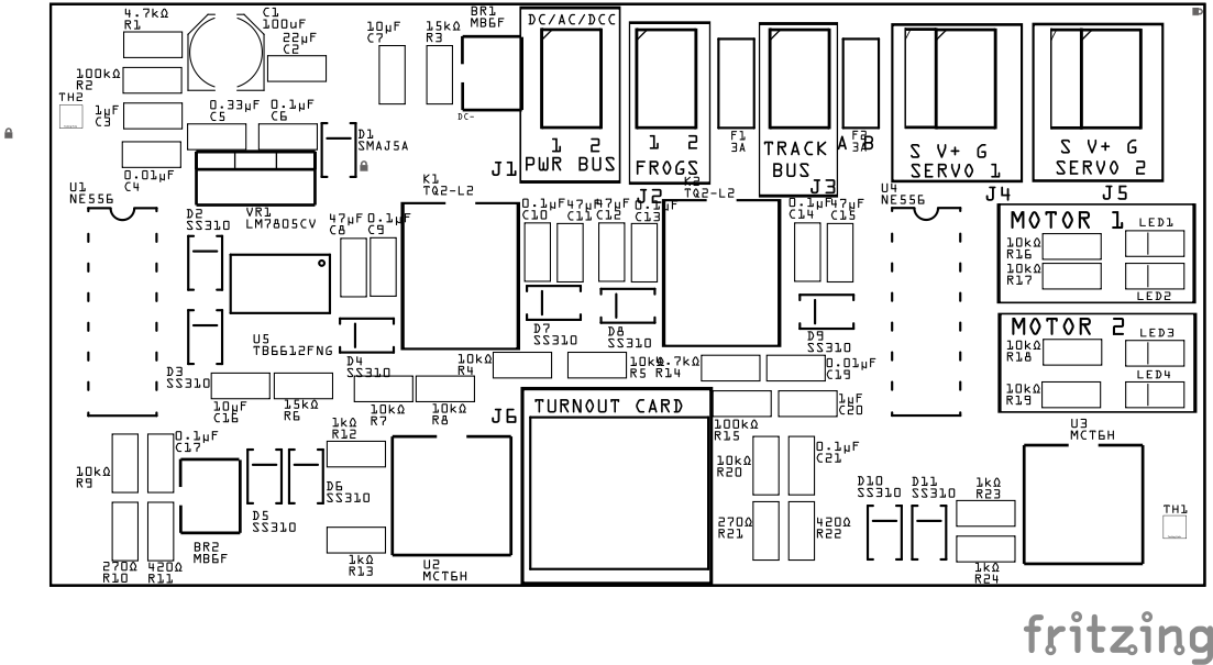 Turnout Servo Switch Machine Breakout Board PCB