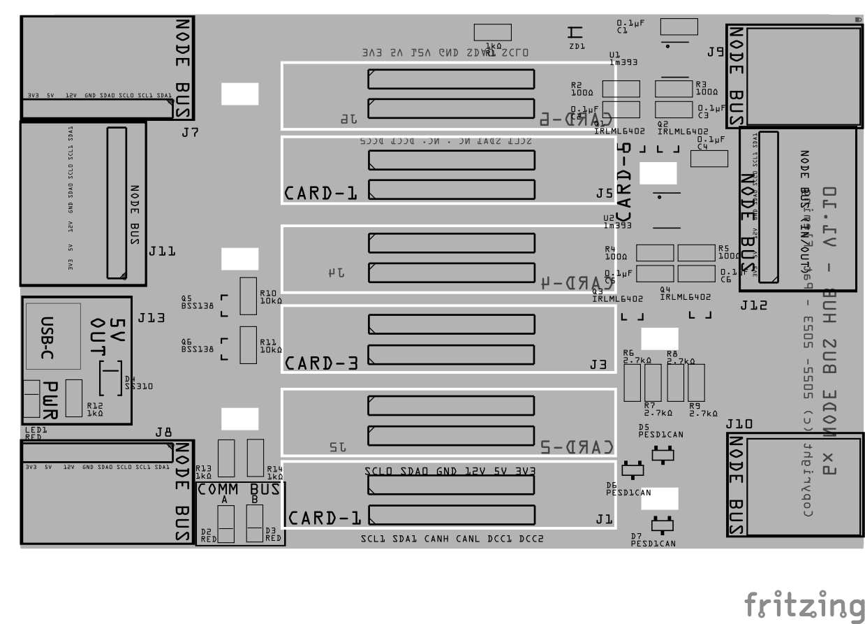 6x Node Bus Hub PCB