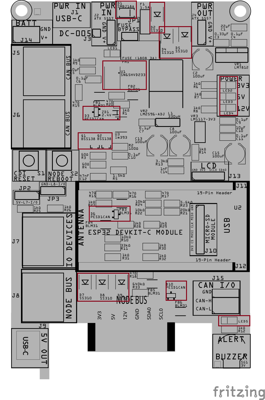 Node Card assembly – oriented small SMD components