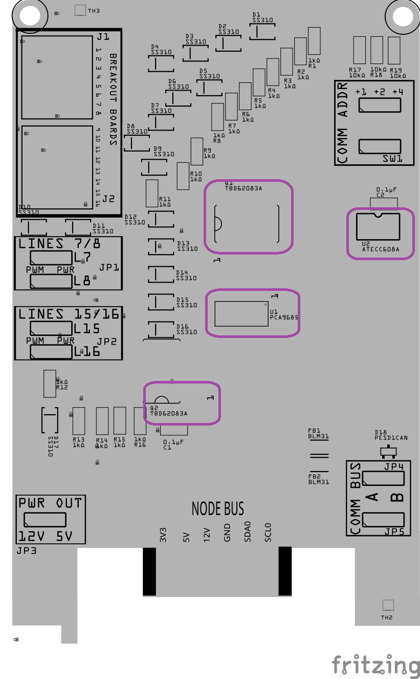 PWM Card assembly – larger SMD components
